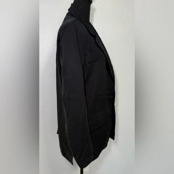 Abercrombie Fitch Black Long Sleeve Open Front Blazer Jacket Womens Size L - Picture 5 of 9